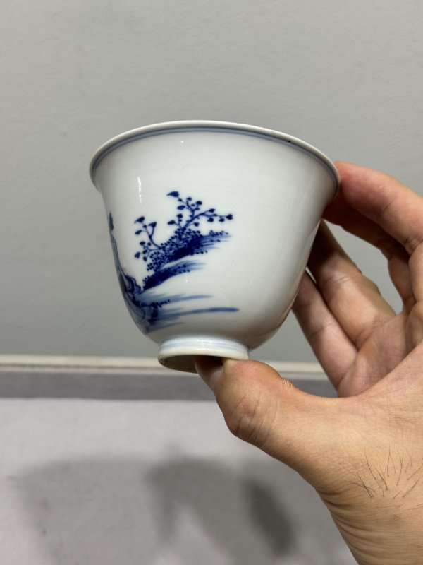 清雍正-乾隆 青花高士“福在眼前”铃铛杯 - 图5