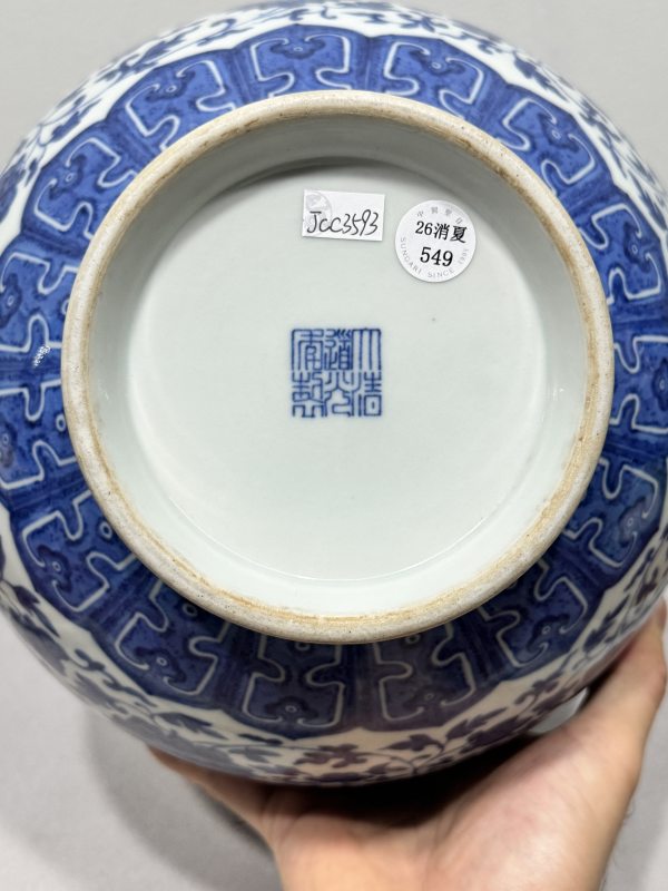 清道光 青花缠枝莲纹玉堂春瓶 - 图17