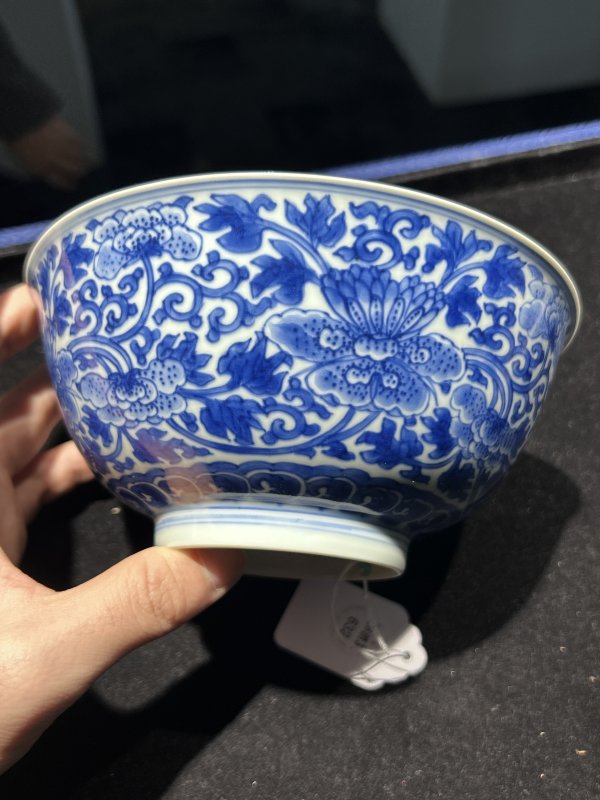清康熙 青花缠枝莲纹碗 - 图3