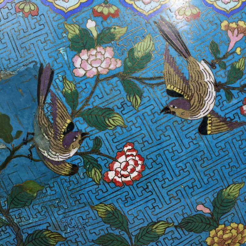清 景泰蓝花鸟大缸 - 图8