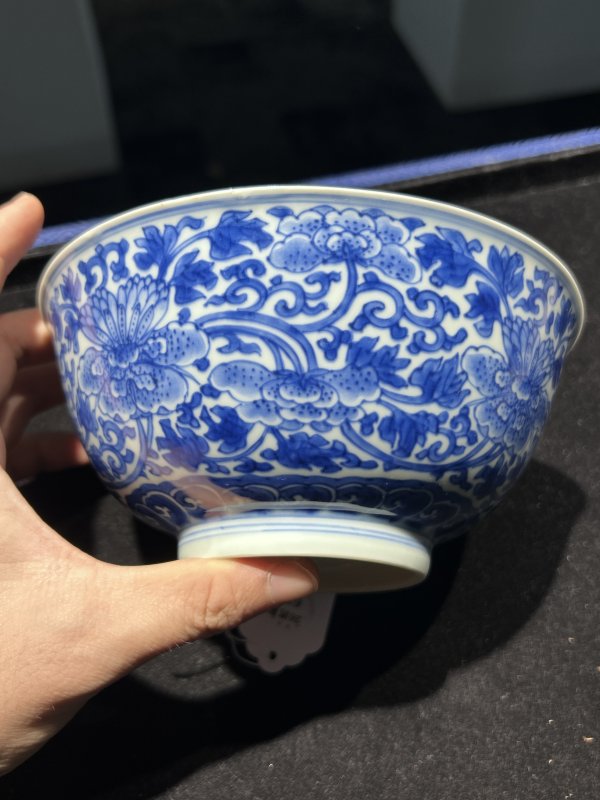 清康熙 青花缠枝莲纹碗 - 图5
