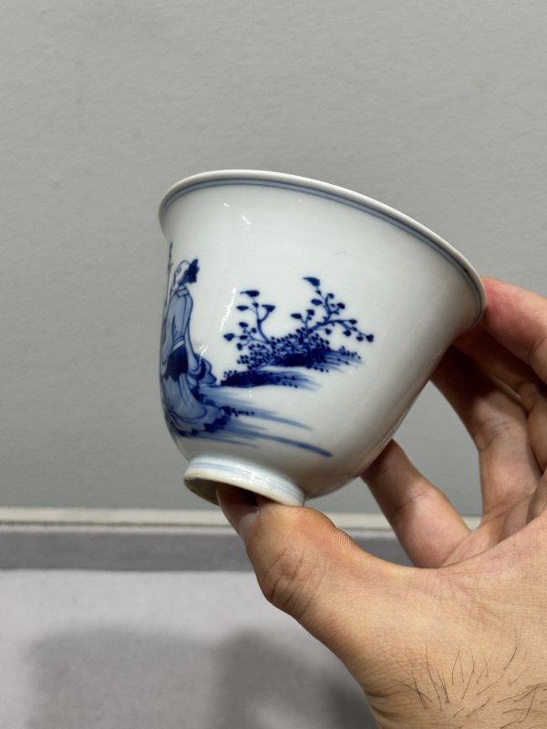 清雍正-乾隆 青花高士“福在眼前”铃铛杯 - 图9