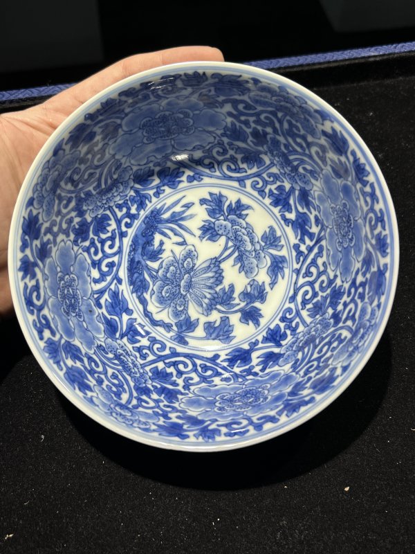 清康熙 青花缠枝莲纹碗 - 图7