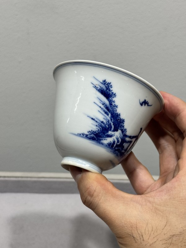 清雍正-乾隆 青花高士“福在眼前”铃铛杯 - 图11