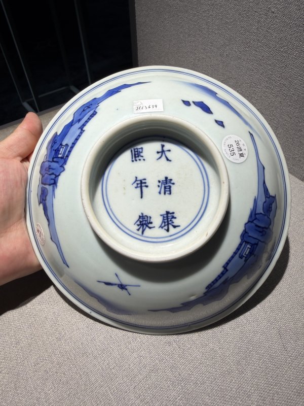 清康熙 青花“张生赶考”盘 - 图3