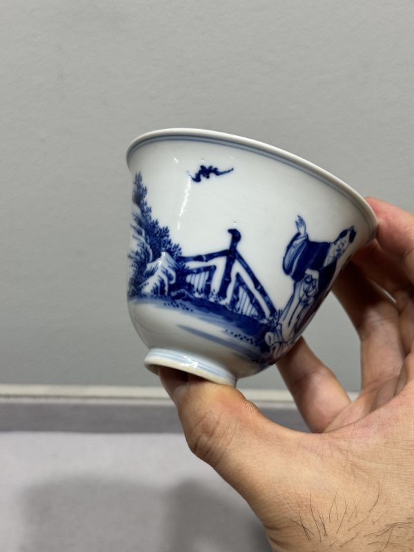 清雍正-乾隆 青花高士“福在眼前”铃铛杯 - 图12