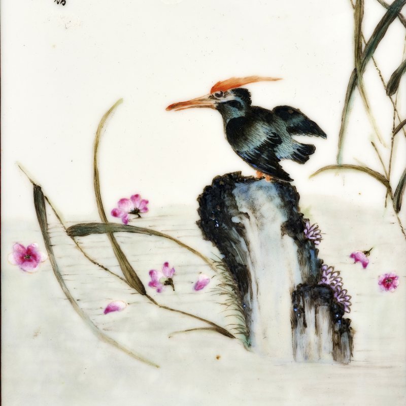 民国 粉彩人物瓷板一对 - 图7