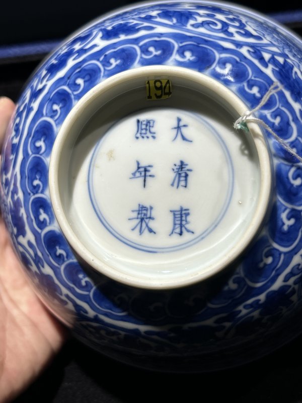 清康熙 青花缠枝莲纹碗 - 图9