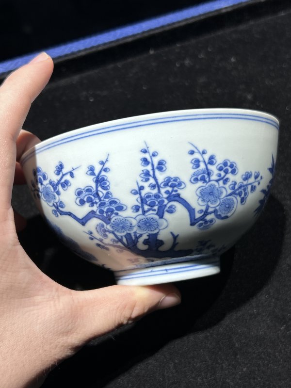 清道光 青花松竹梅岁寒三友纹碗 - 图5