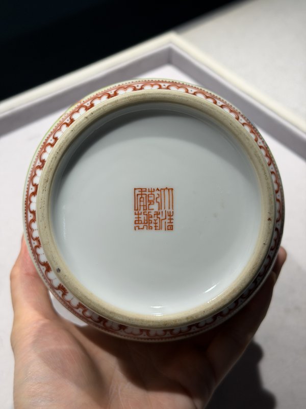 民国 粉彩和平鸽棋子尊 - 图8