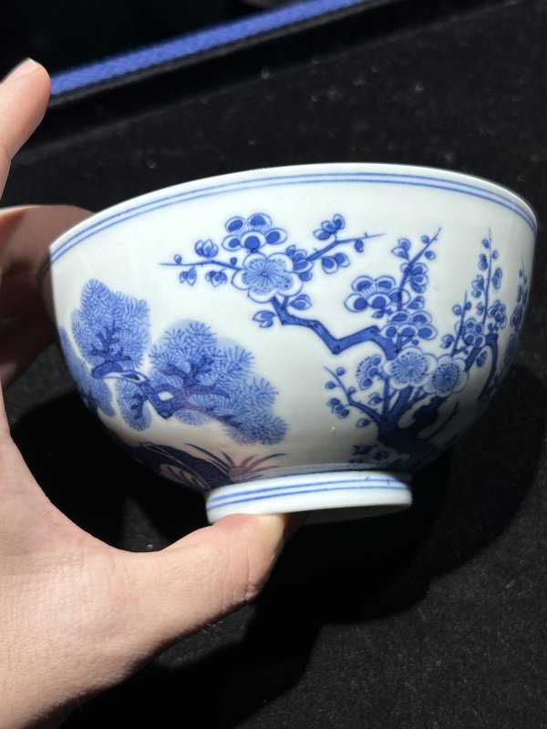 清道光 青花松竹梅岁寒三友纹碗 - 图6