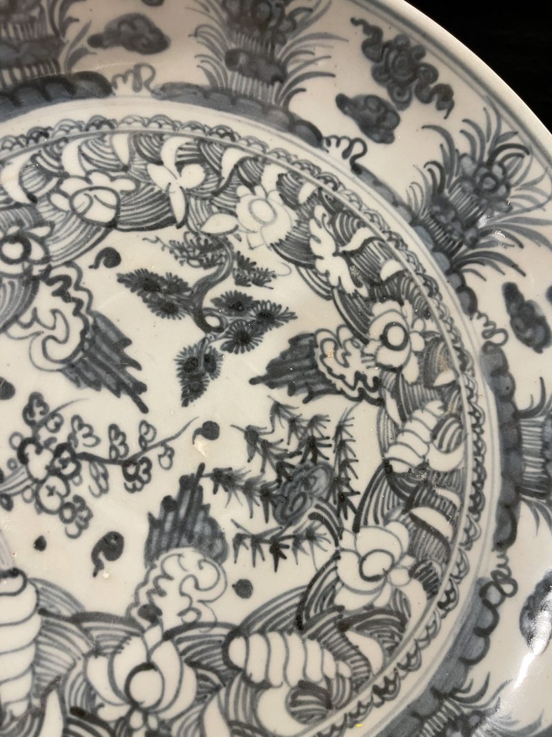 明正德 青花松竹梅盘 - 图5