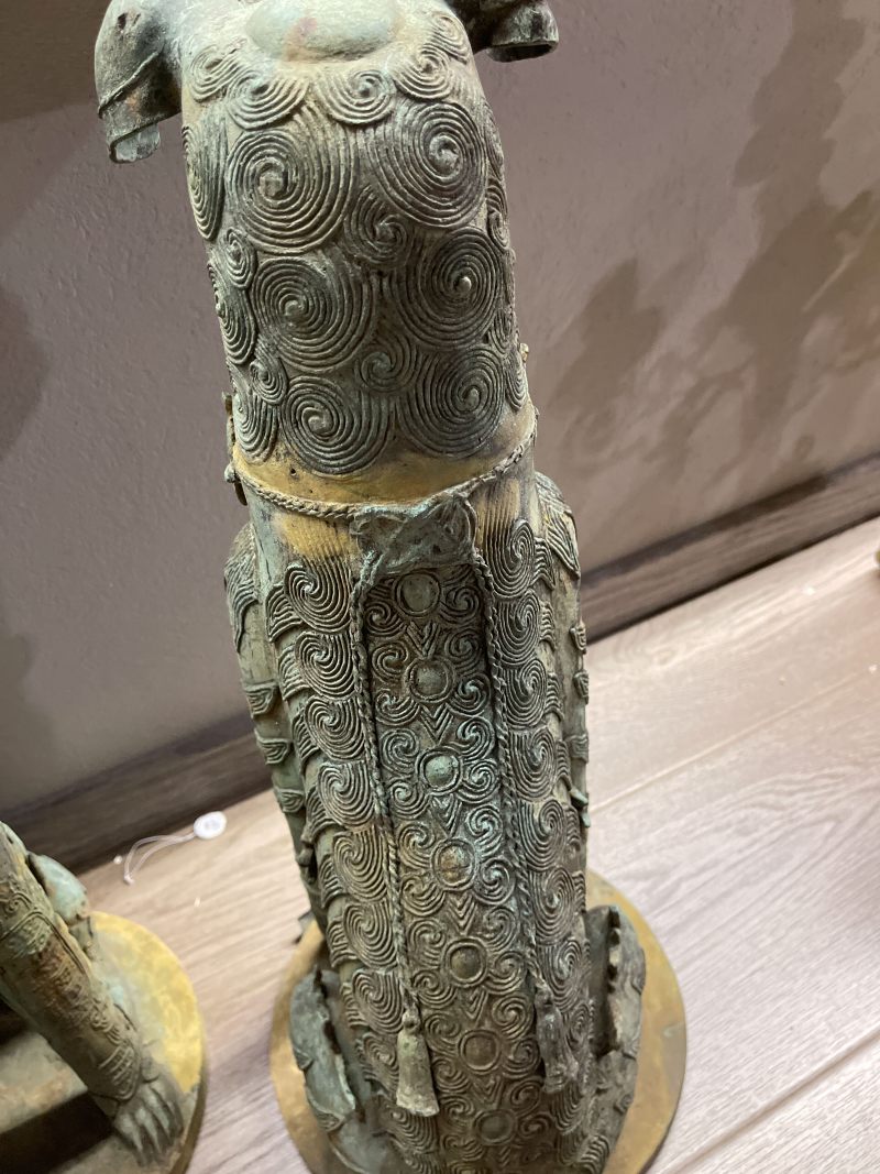清晚期 铜狮子一对 - 图8