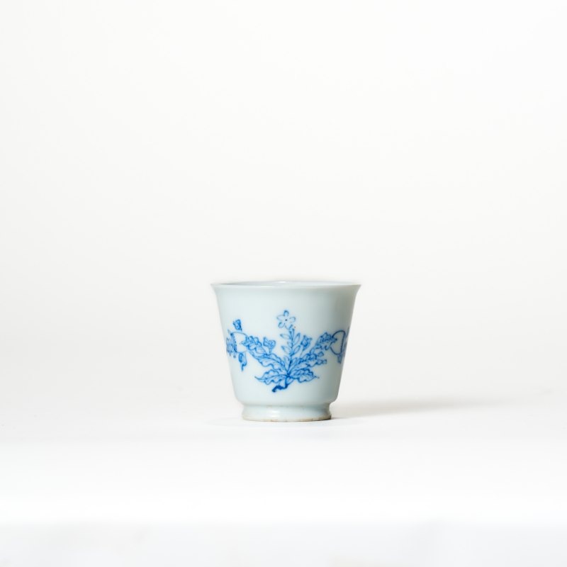 清康熙 青花三多纹杯