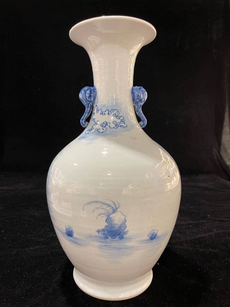 清中期 青花八仙过海纹象耳瓶 - 图5