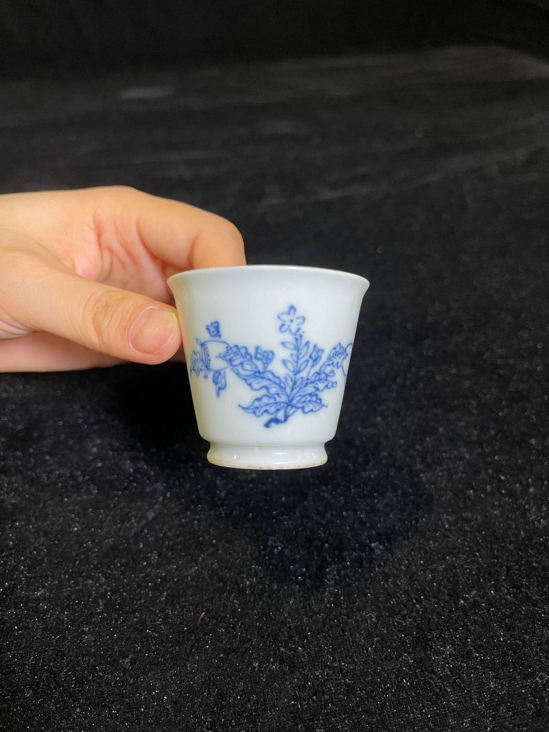 清康熙 青花三多纹杯 - 图2