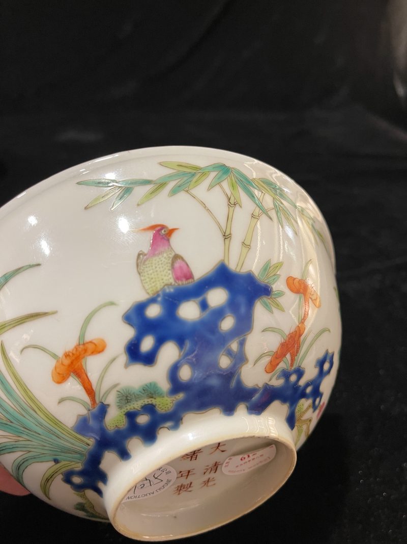 清晚期 粉彩花卉纹碗 - 图4