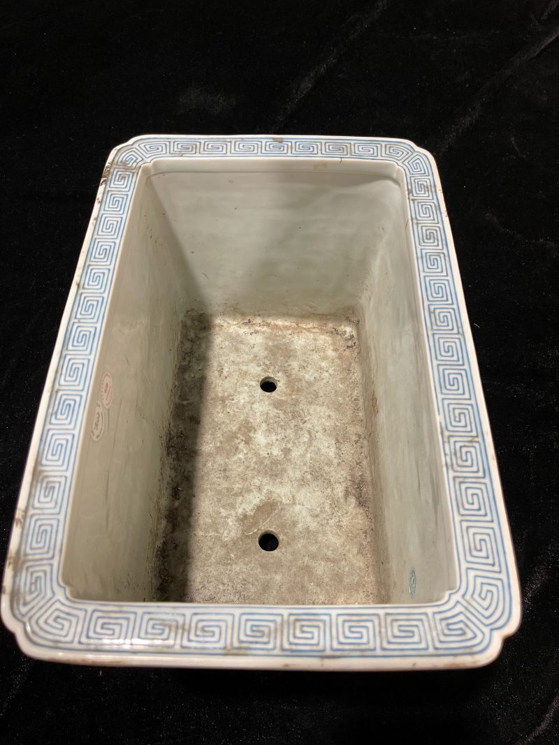 清晚期 粉彩鱼藻纹长方花盆 - 图4