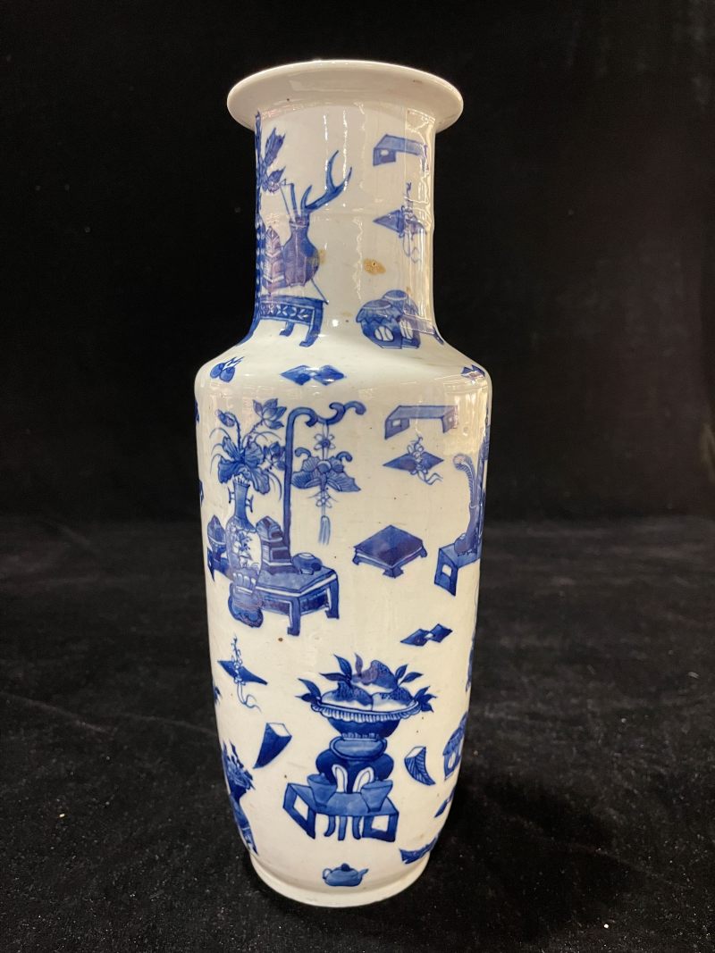 清光绪 青花博古图瓶 - 图3