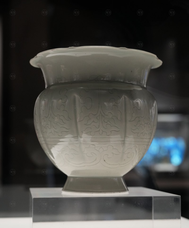 宋 景德镇窑影青釉葵口渣斗 - 图4