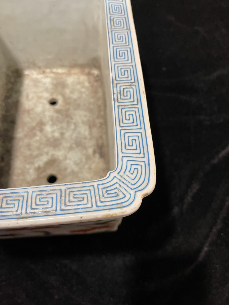 清晚期 粉彩鱼藻纹长方花盆 - 图5