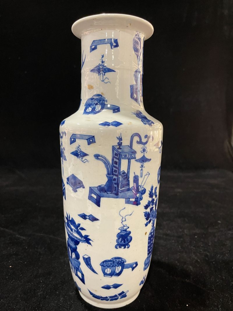 清光绪 青花博古图瓶 - 图4