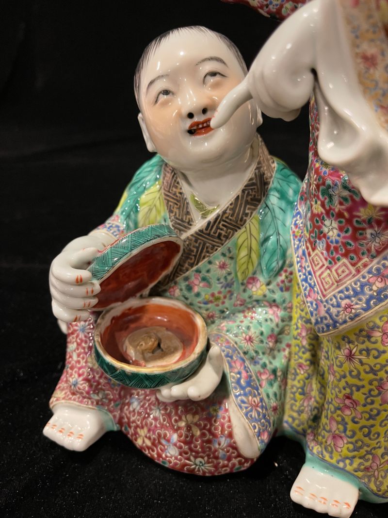清 粉彩和合二仙摆件 - 图5