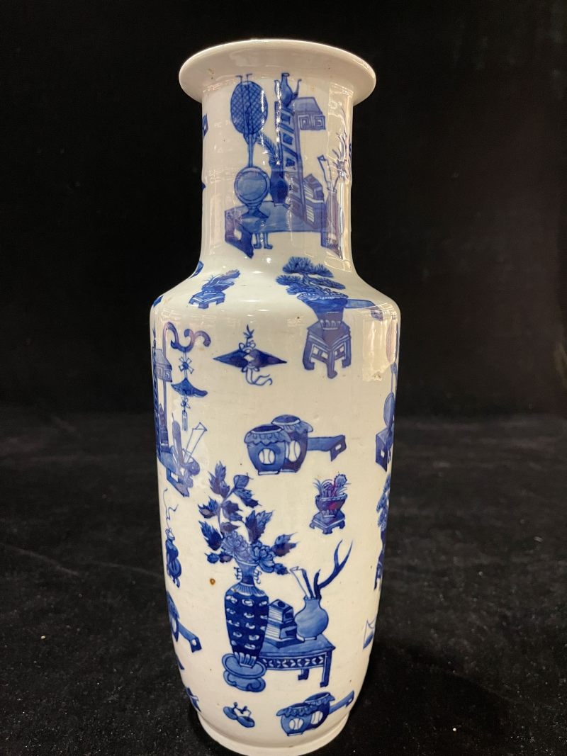 清光绪 青花博古图瓶 - 图5