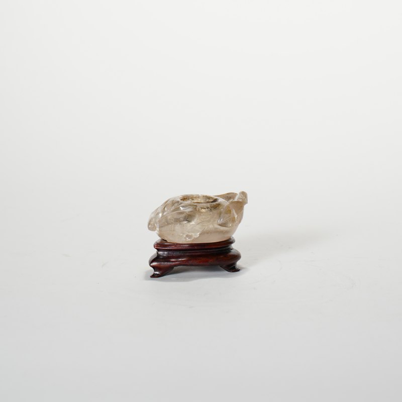 清中期 水晶桃形笔洗