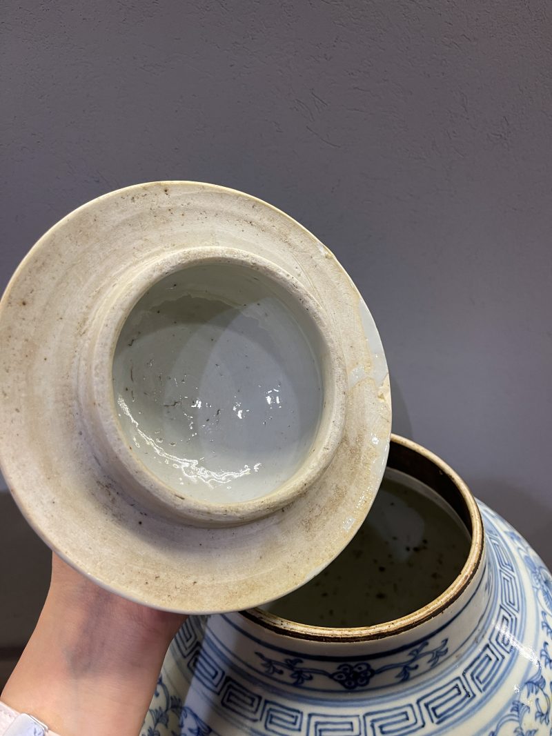 清 青花囍字罐、粉彩诗文瓶、茶叶末釉瓶、豆青釉瓶一组4件 - 图10