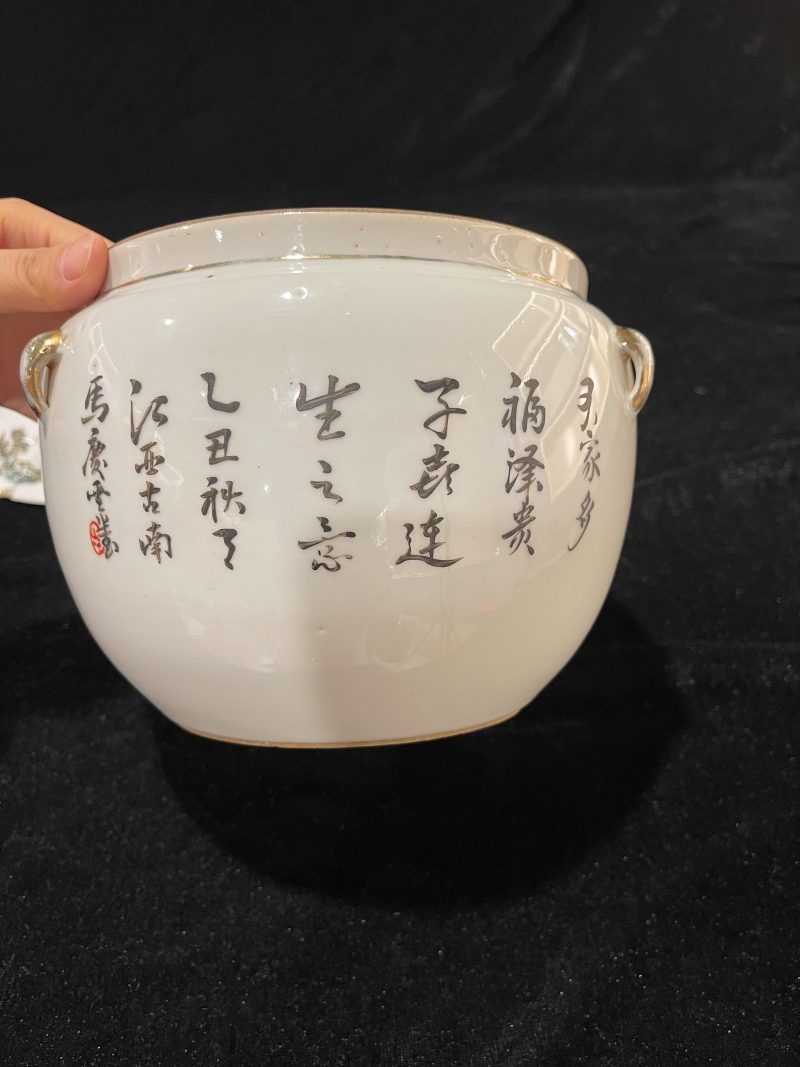 清 浅降彩婴戏图粥罐 - 图7