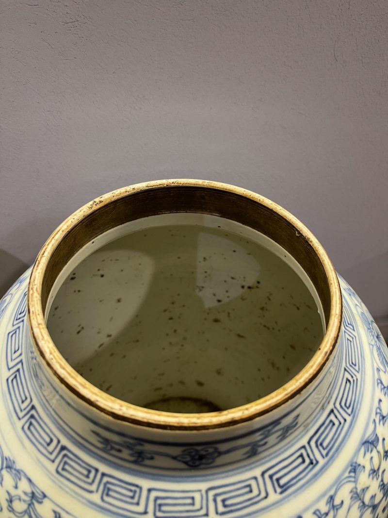 清 青花囍字罐、粉彩诗文瓶、茶叶末釉瓶、豆青釉瓶一组4件 - 图11