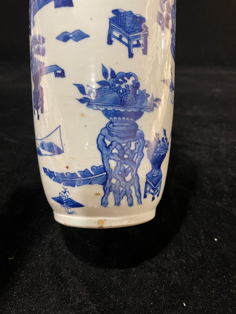 清光绪 青花博古图瓶 - 图7