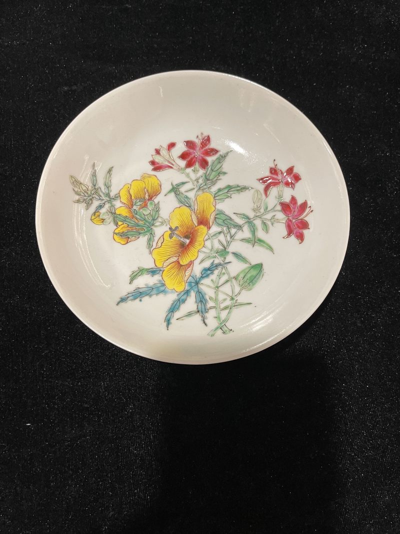 清雍正 粉彩花卉纹盘 - 图2