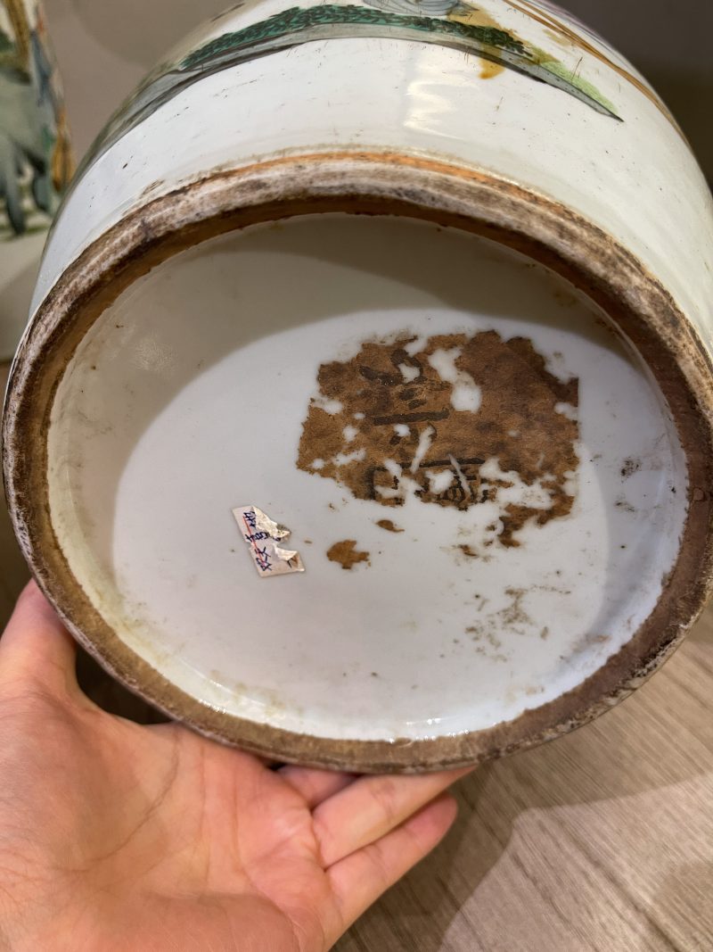 清 粉彩人物诗文瓶两对4件 - 图6