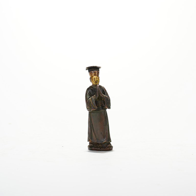明 铜帝王礼佛
