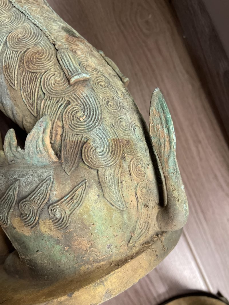 清晚期 铜狮子一对 - 图10