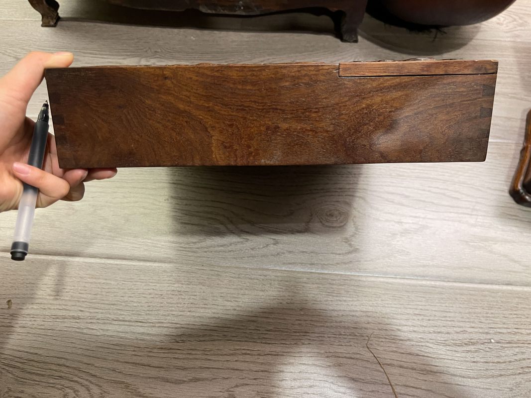 硬木五福捧寿多宝盒 - 图4