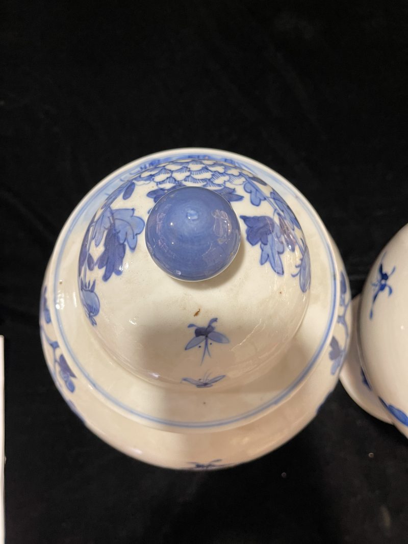 清光绪 青花花鸟纹将军罐一对 - 图6