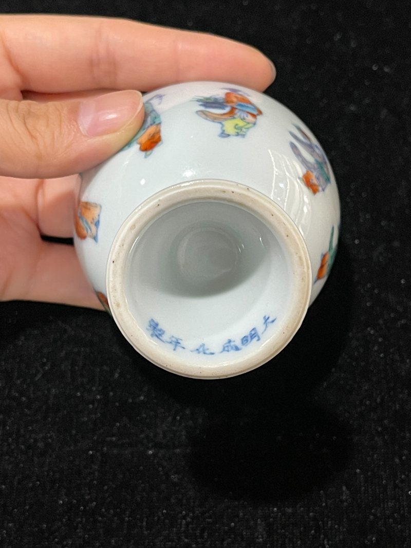 清康熙 斗彩八仙纹高足杯 - 图6