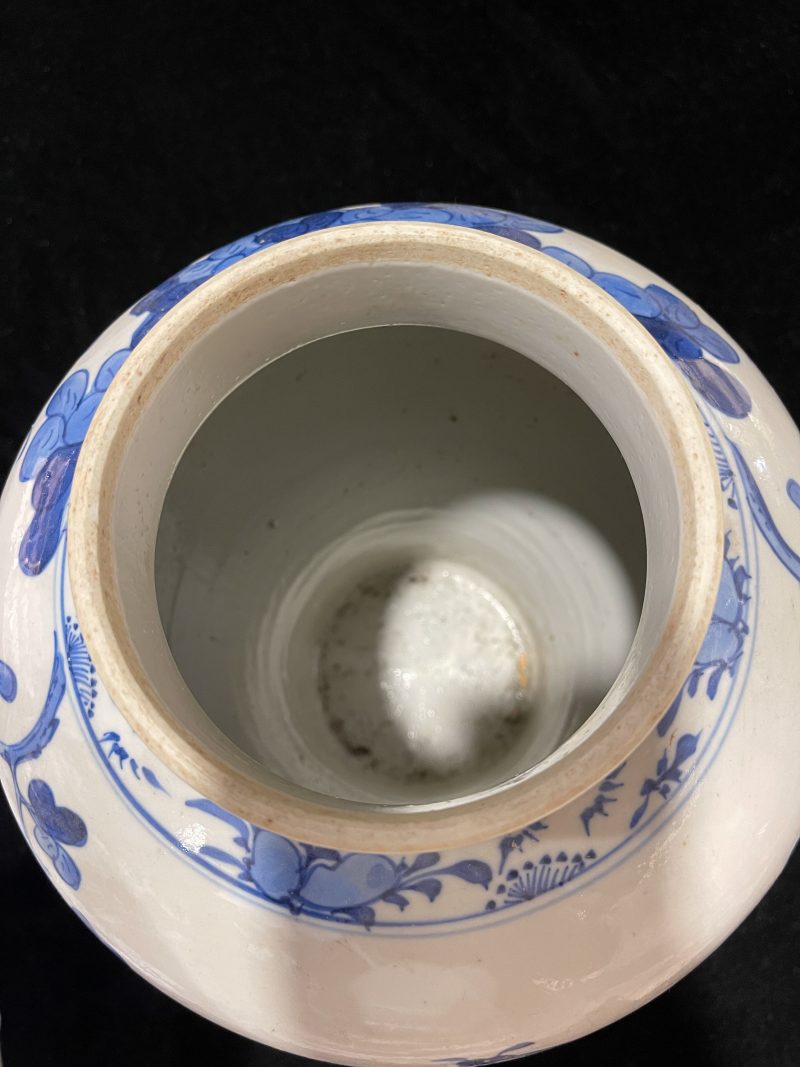清光绪 青花花鸟纹将军罐一对 - 图8