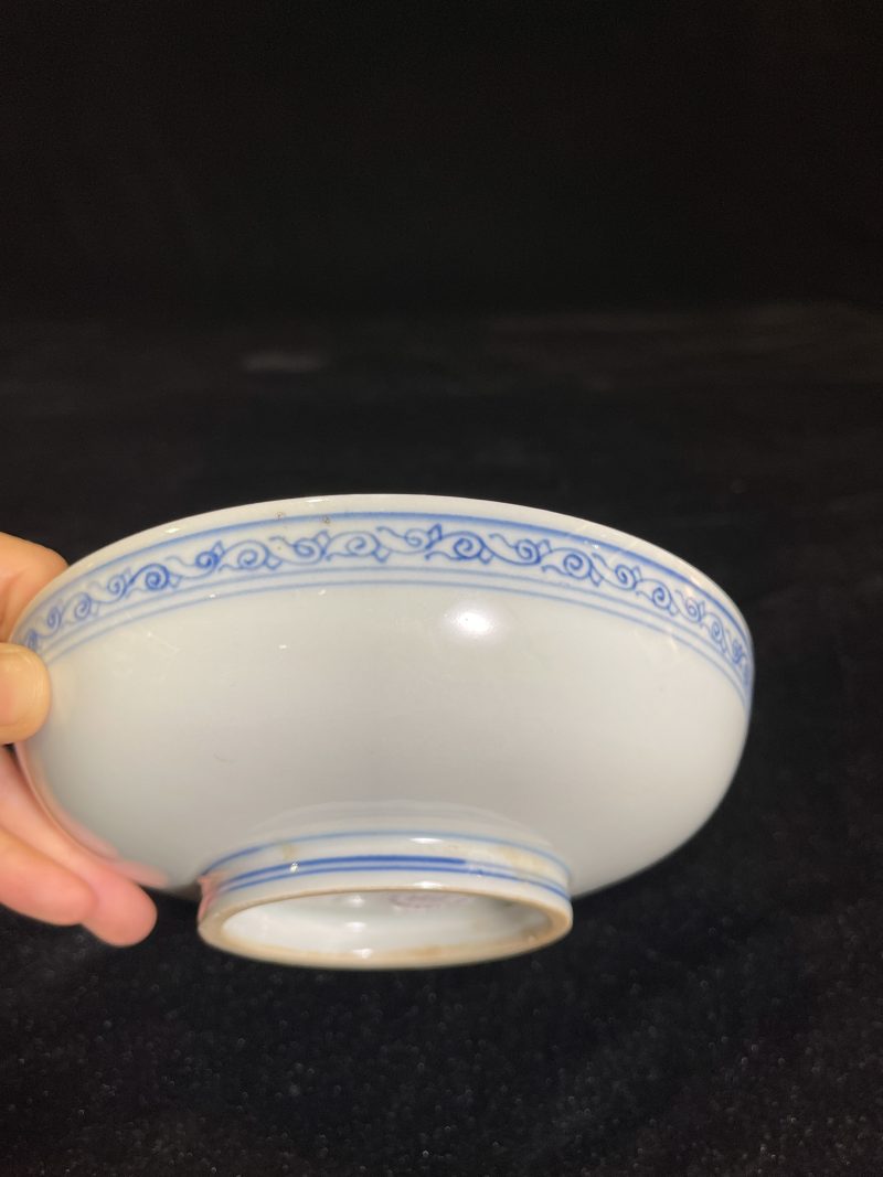 清康熙 青花诗文盘 - 图4