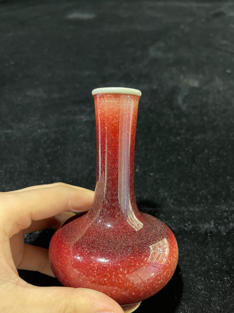 清中期 红釉荸荠瓶 - 图3