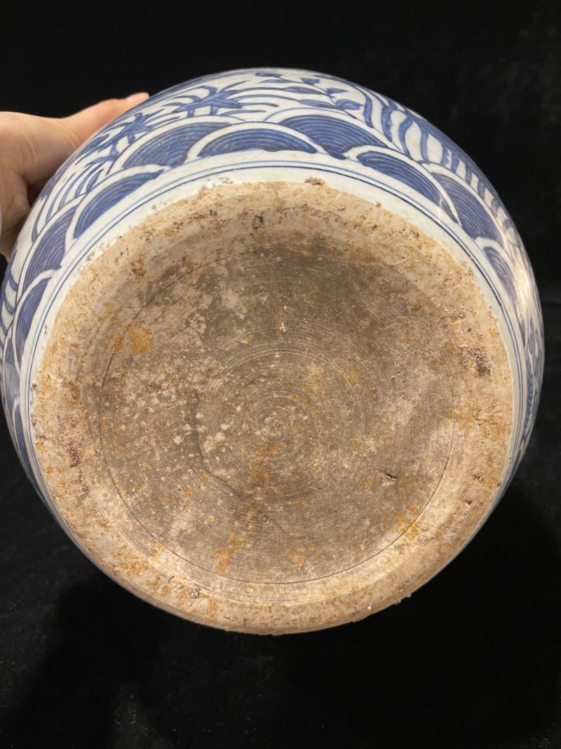 明万历 青花满池娇卷缸 - 图6
