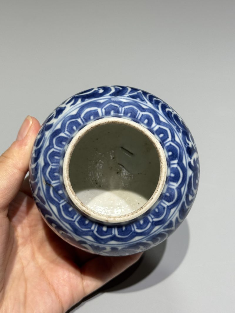    清康熙 青花宝相花纹水盂 - 图6