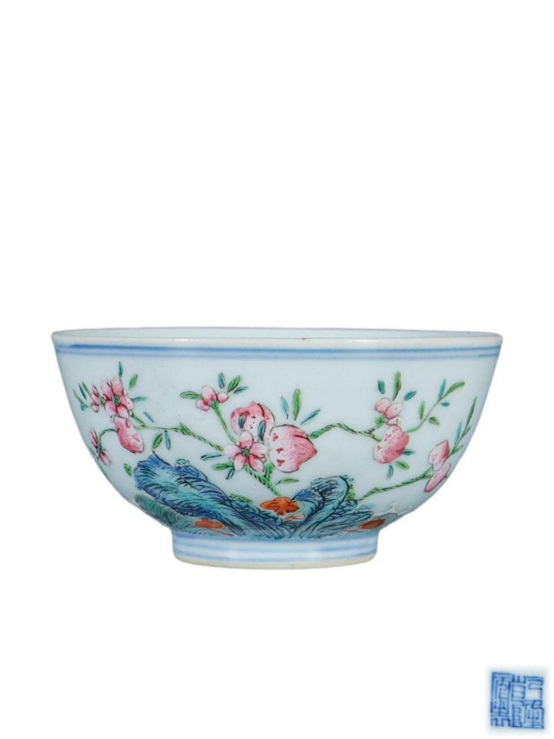    清乾隆 粉彩福山寿海图茶圆 - 图1