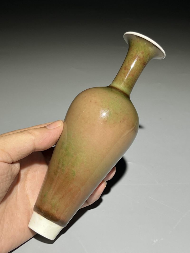   清光绪 豇豆红柳叶瓶 带底座 - 图4