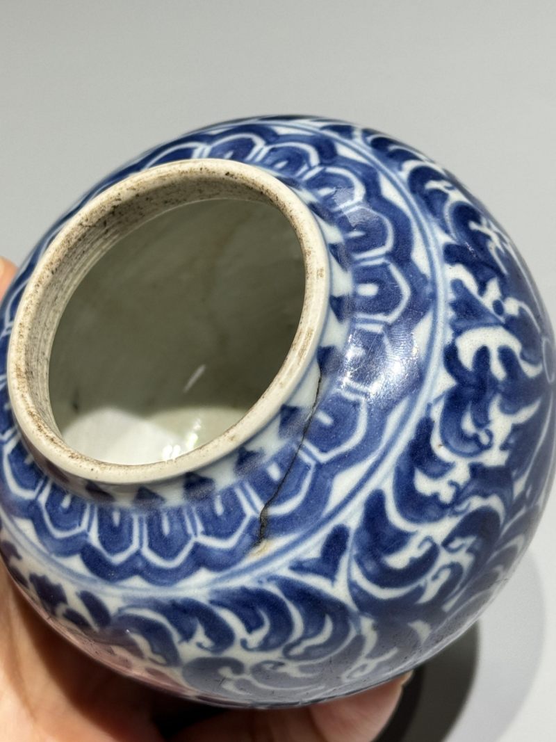    清康熙 青花宝相花纹水盂 - 图10