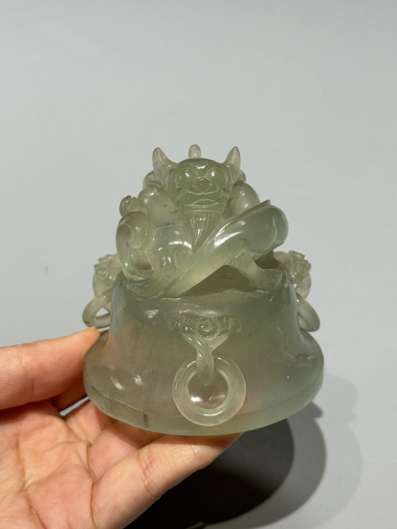    玉雕螭龙活环三足香炉 - 图9