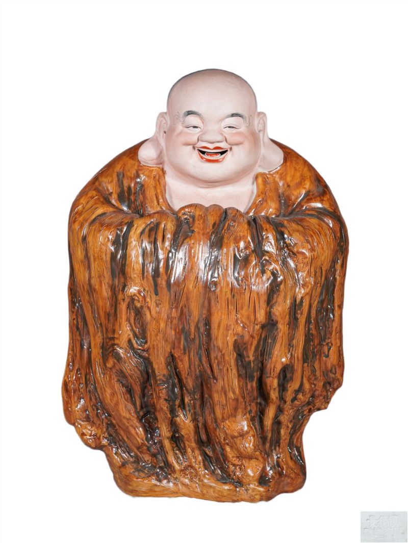    刘远长风格 弥勒佛瓷塑 - 图1